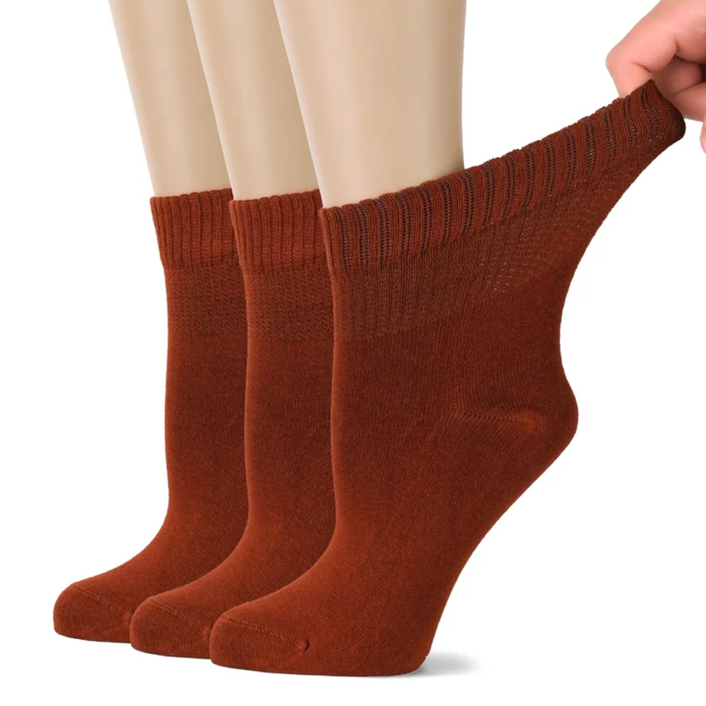 Women's Comfortable Diabetic Bamboo Ankle Socks for Swollen Legs, 3 Pairs
